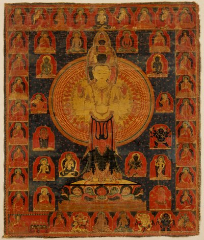 Duizendarmige Chenresi, een kosmische vorm van de Bodhisattva Avalokiteshvara. Tibet. door Unknown